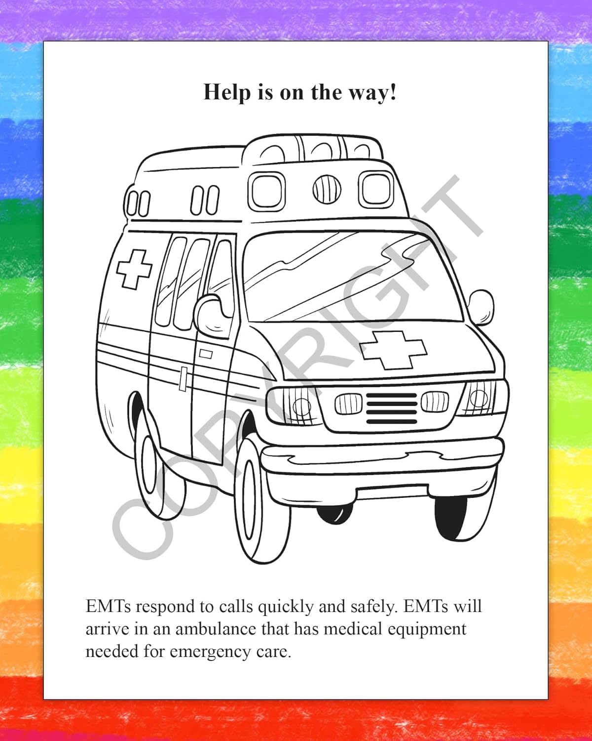 ZOCO – Emergency EMS Workers Save Lives – Coloring & Activity Books (25 Bulk Pack, Without Crayons) – Paramedics, Ambulance, 911 Handout & Party Favor for Kids