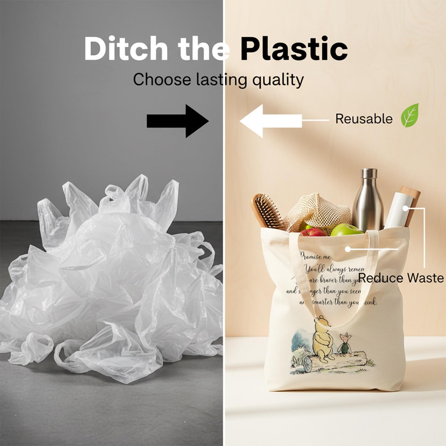 Canvas Tote Bag, Canvas Shopping Tote Heartwarming Presents, Canva Totes for Friends, Thoughtful Canva Bags - Image 5