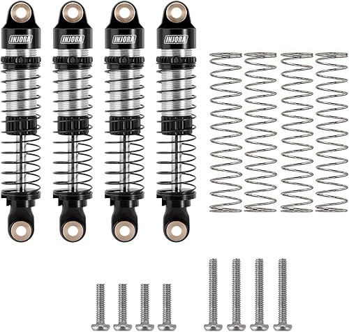 Miniatura 2 de INJORA Amortiguadores de 53mm 6g cada uno con aceite enroscable para TRX4M TRX4MT 1/18 RC Crawler Mejora (Negro)