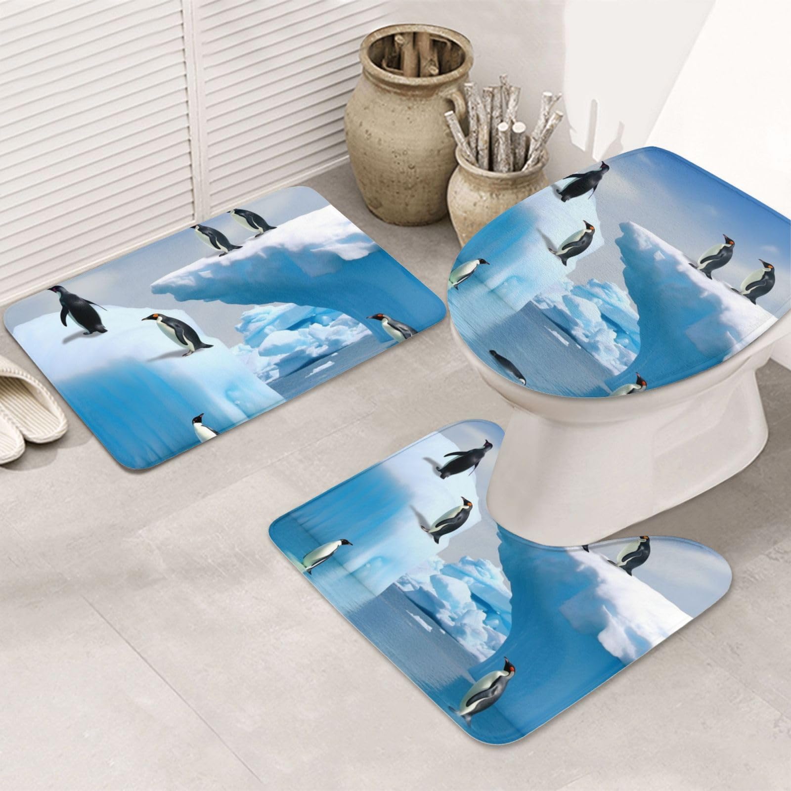 Tapis de bain super doux banquise pour créer une ambiance polaire dans vos WC