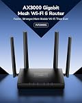 Cudy WR3000E AX3000 Gigabit Dual Band Wi-Fi 6 Mesh Router, MU-MIMO, OFDMA, WireGuard, OpenVPN, WPA3, Cudy Mesh and APP Supported, WR3000E V2.0, Black