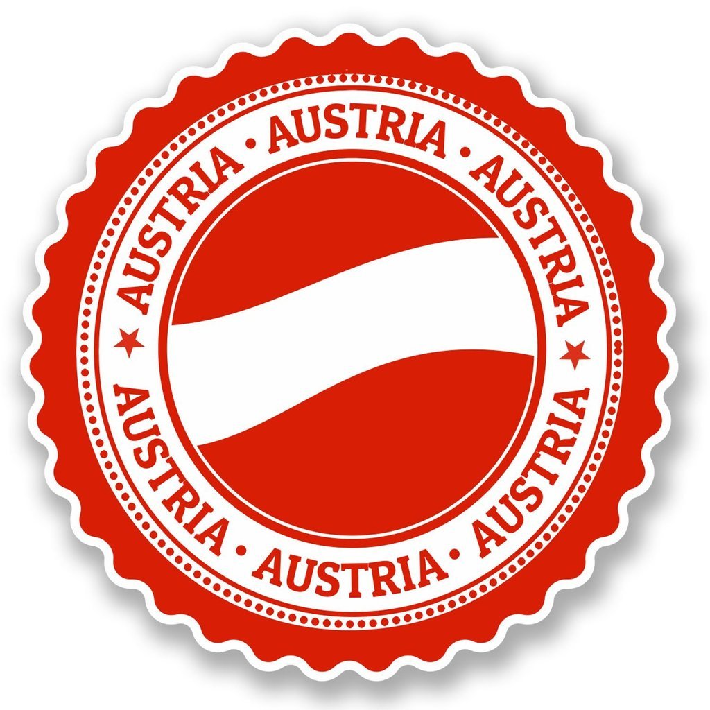Destinationvinyl Multi 2 X 10Cm/100Mm Austria Window Cling Sticker Car Van Campervan Glass #4756