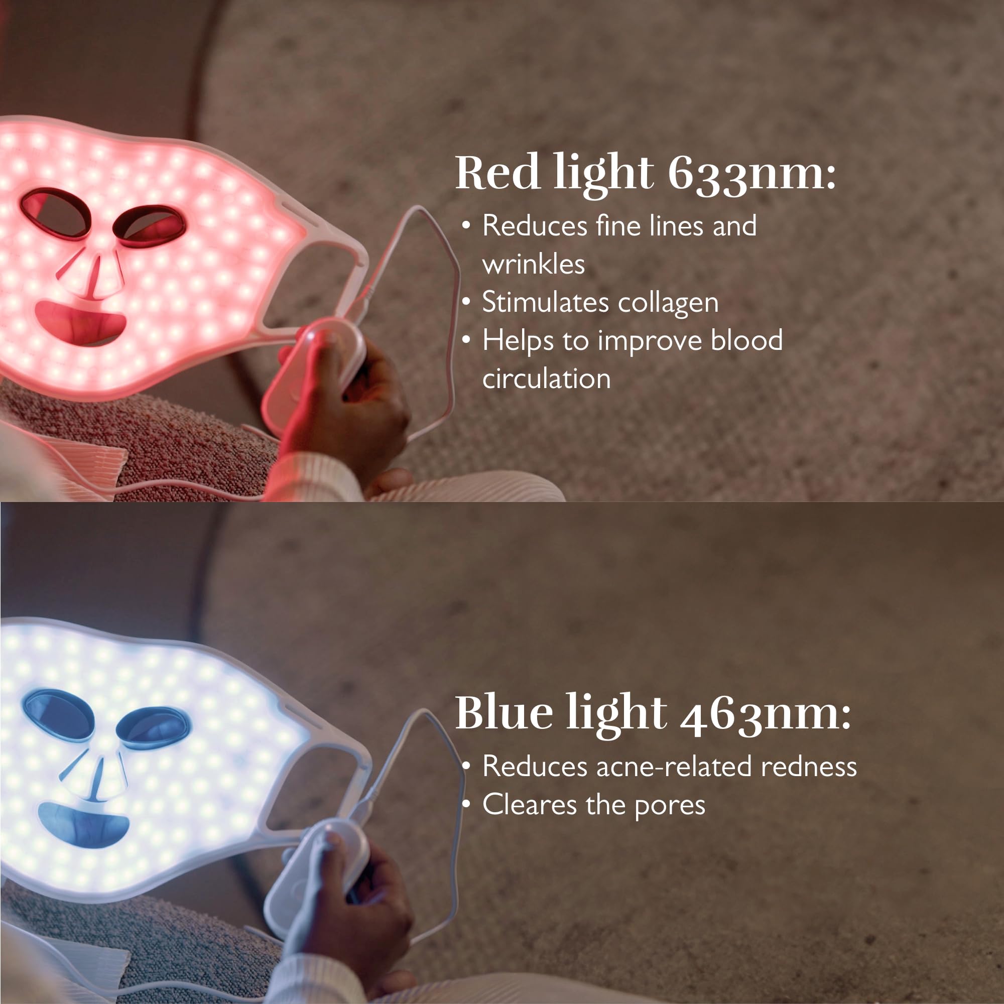 Silk'n Gesichtsmaske mit LED-Lichttherapie (rot, blau, gelb und violett), Anti-Aging, entzündungshemmend, beruhigend, Anti-Akne, Narbenbehandlung