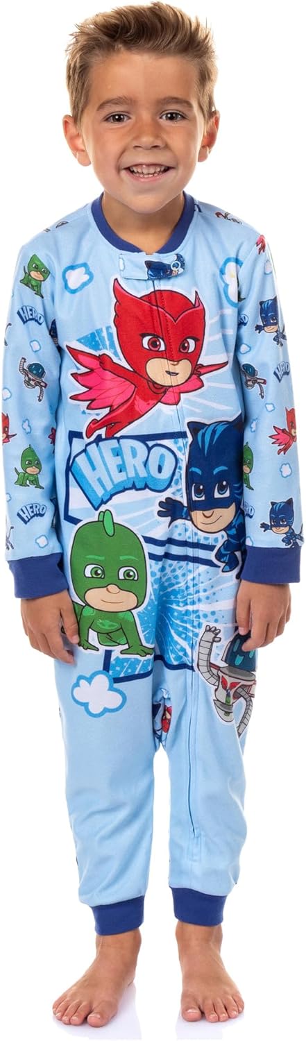 PJ Masks Toddler Boys' Gekko Catboy Owlette Hero Footless Sleeper Pajama