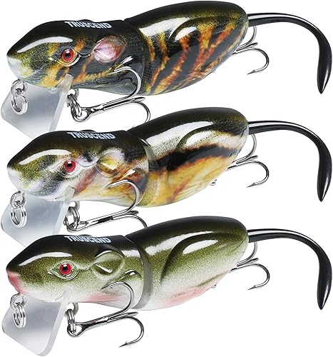 TRUSCEND - Señuelos de pesca para róbalo y trucha, con múltiples articulaciones, biónicos y de hundimiento lento, kit de señuelos con aspecto