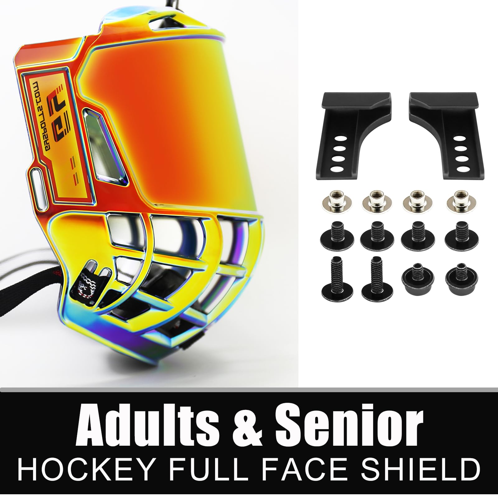 Gy Visera completa de hockey para casco de hockey sobre hielo, para adultos y jóvenes, antiarañazos, antivaho, certificado CE