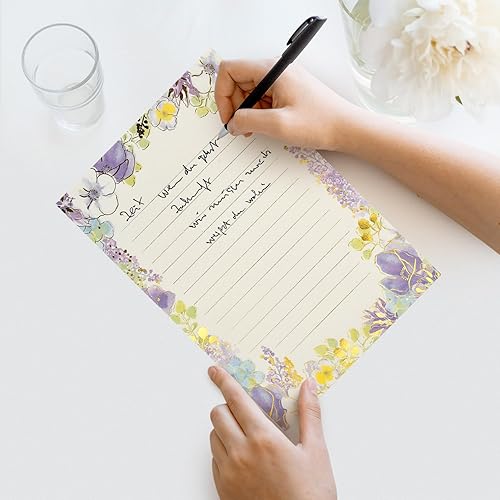 Miniatura 7 de Juego de 64 hojas de papel de carta estacionaria  A5 lindo estampado de papel de papel de escritorio forrado elegante para escribir letras, álbumes