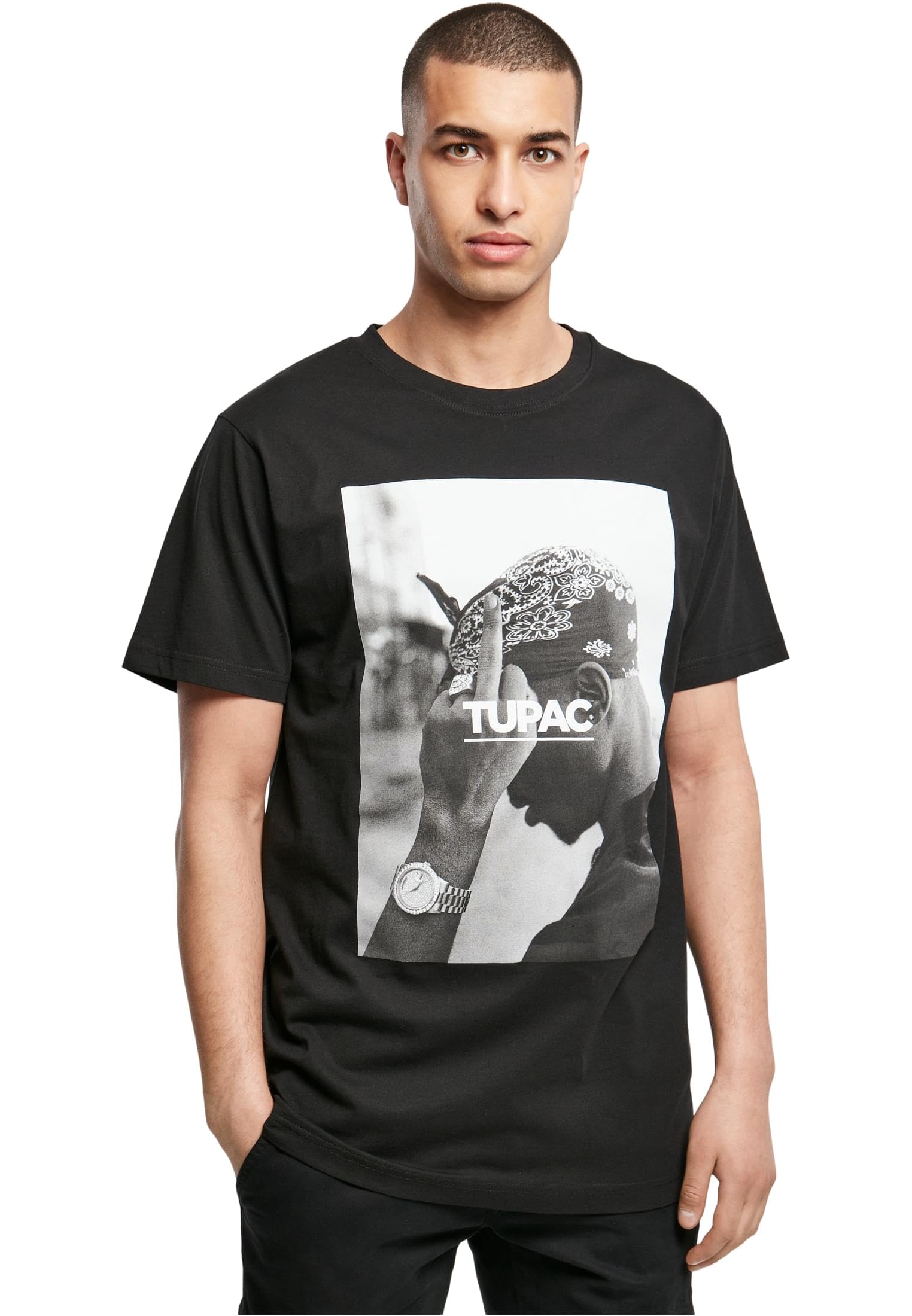 Mister Tee Herren 2Pac FCK The World Tee T-Shirt, Black, XL
