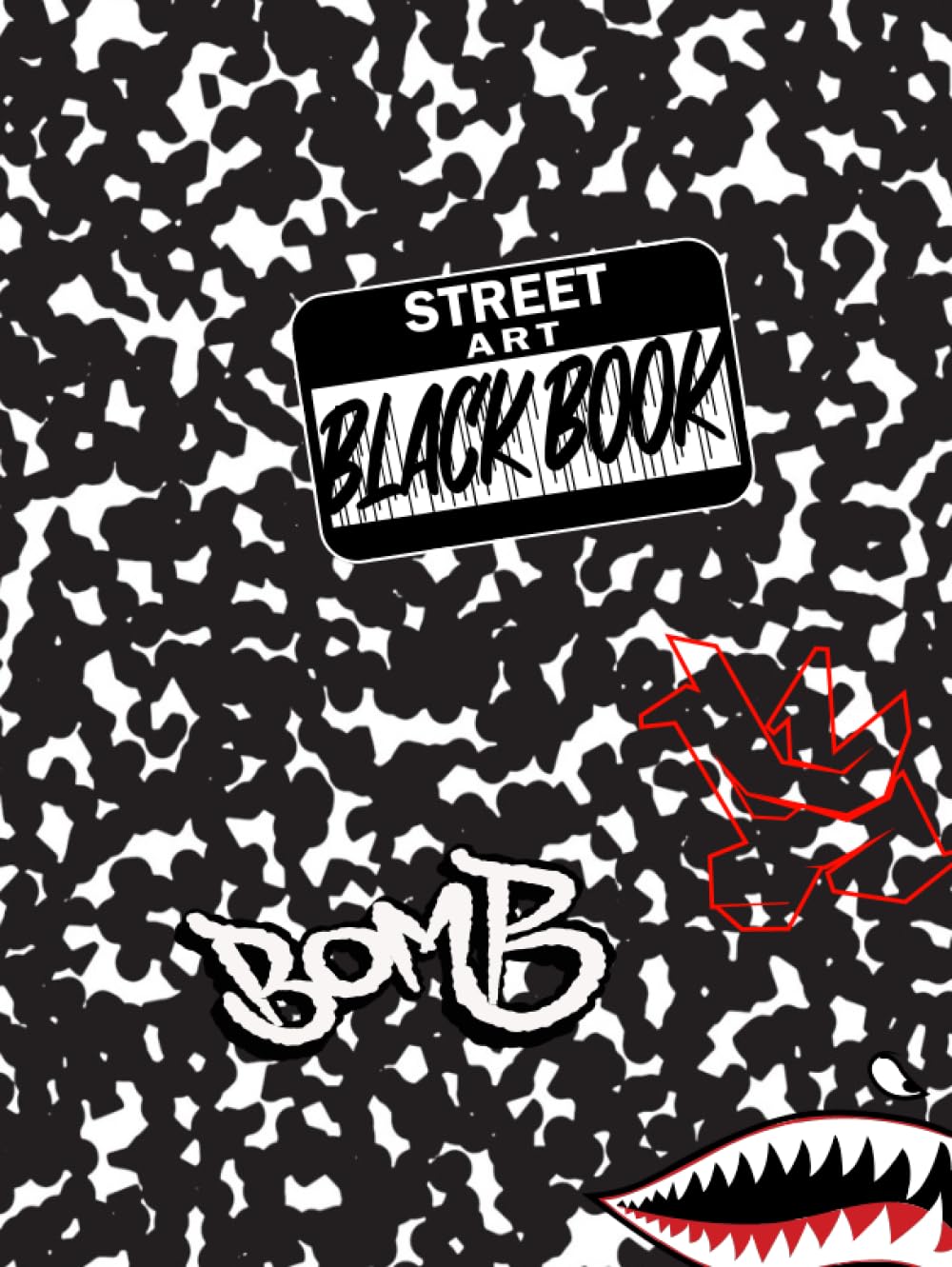 Black book graffiti de 200 pages avec templates de surfaces urbaines pour feutres et liners