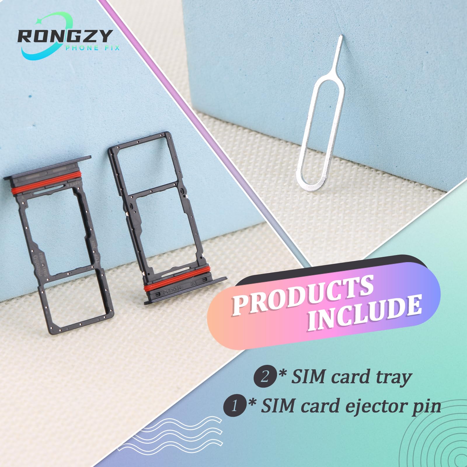 RongZy 2 Pezzi Vassoio Porta Scheda SIM per Samsung Galaxy A16 5G Supporto Scheda SIM Ricambio per Samsung Galaxy A16 5G SM-A166B/A166U/A166M/A166E con Perno di Espulsione