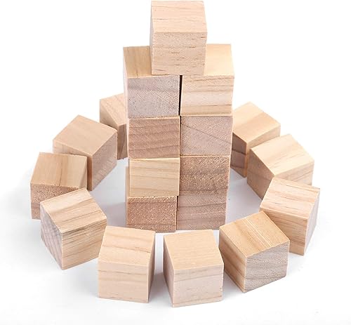 Miniatura 4 de TOPINCN Bloques de madera para manualidades, bloques de madera sin terminar de 0.396 pulgadas0.787 pulgadas0.987 pulgadas0.987 pulgadas, cubos de