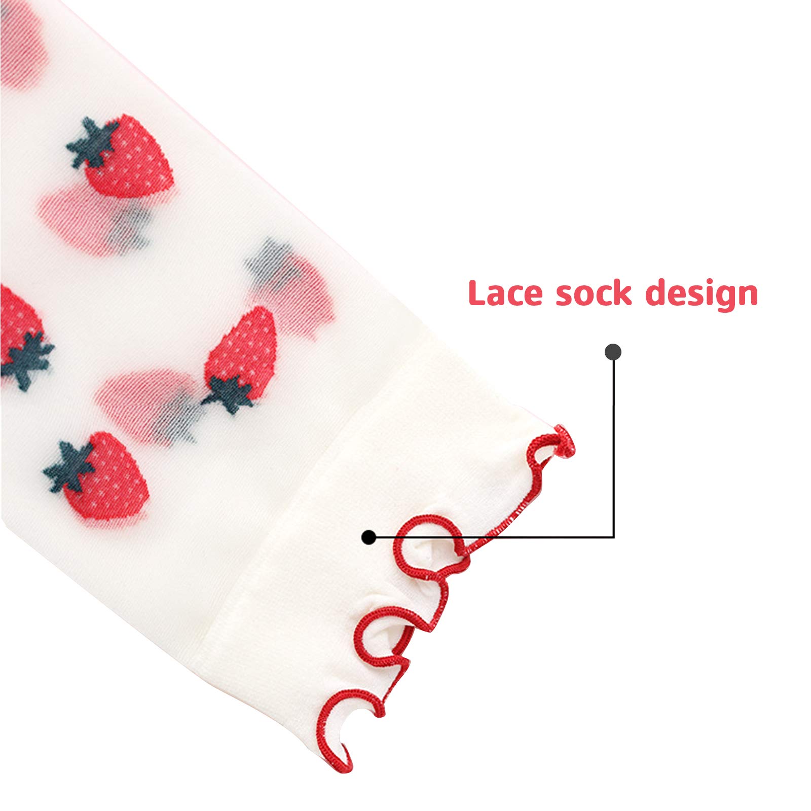3 pares de calcetines de encaje con volantes para niñas y mujeres, decorativos, transparentes (blanco)