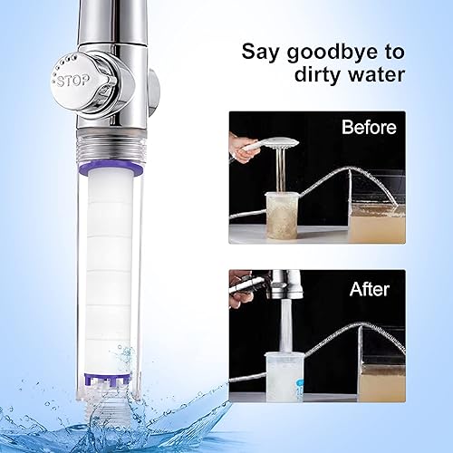 Miniatura 6 de Filtro de cabezal de ducha Hydro Jet, 12 piezas, filtro de cabezal de ducha de mano Vortex Turbo Fan de alta presión