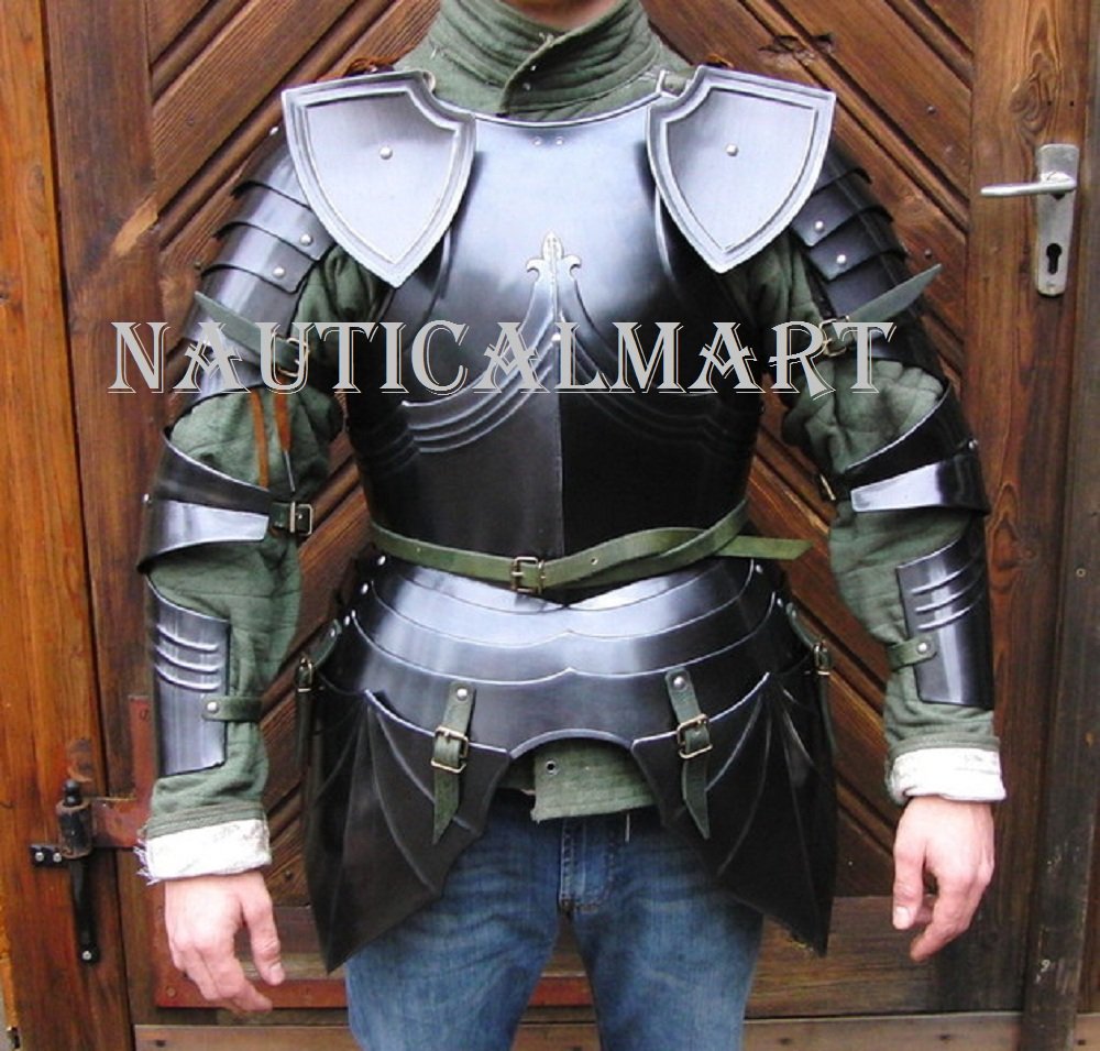 NauticalMart Medieval Reenactment Steel Armour Breastplate with Arm Set Halloween