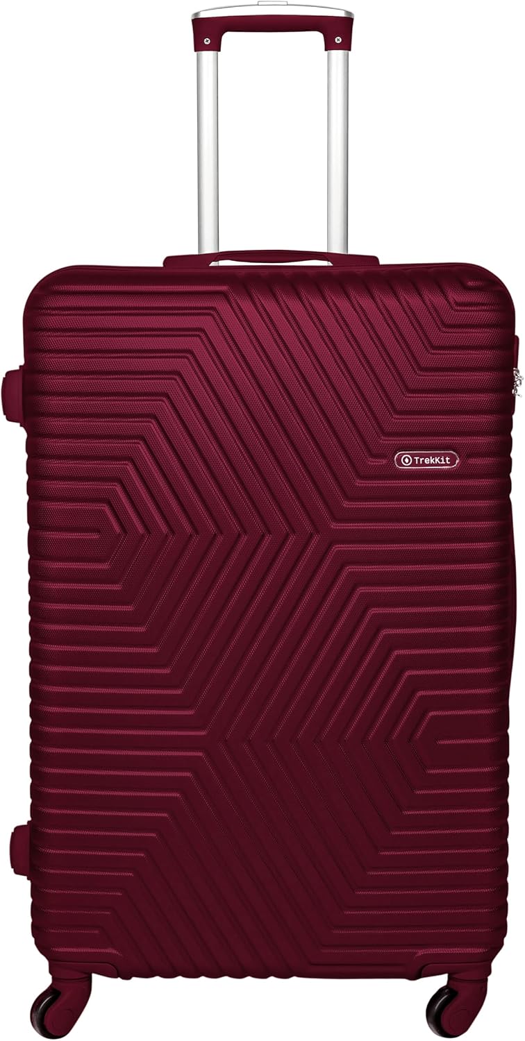 Lightweight Carry On Luggage Trolley - Hardshell Hand Carry Spinner Suitcase for Travel | ABS CarryOn Luggage with 4 Spinner Wheels (20 Inch (51 cm), Red)