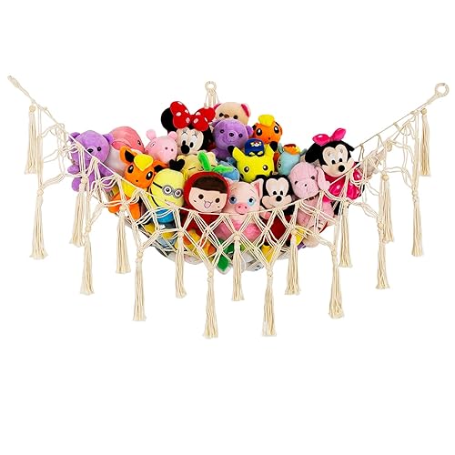 Stuffed Animal Net or Hammock - Macrame Toy Storage, Plush