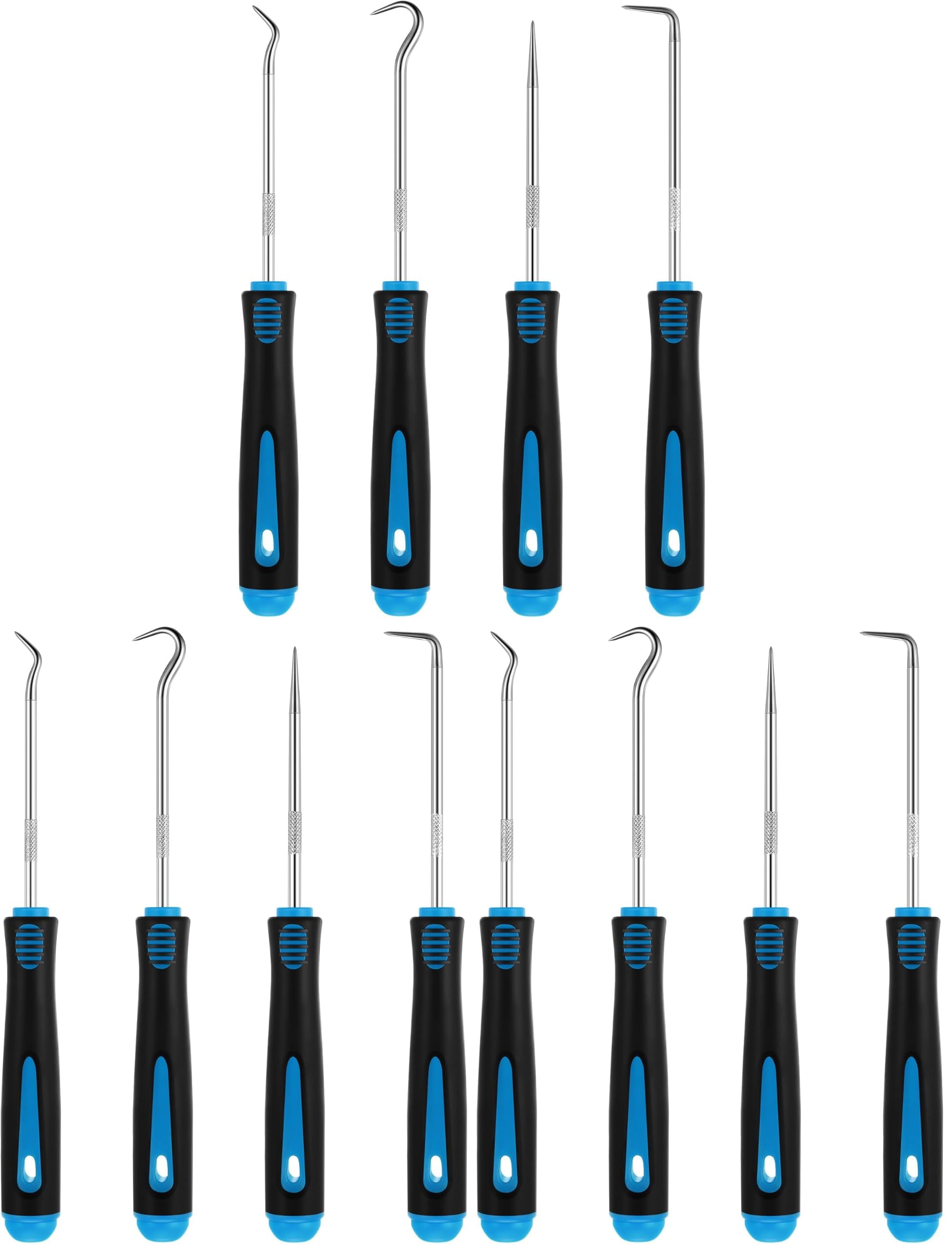WILLBOND 4 Pcs Pick and Hook Set Precision Automotive Mechanic Picks Tools Set for Car Oil Seal Hooks Puller Remover Tools(6.5 Inches,Light Blue) (Pack of 3)