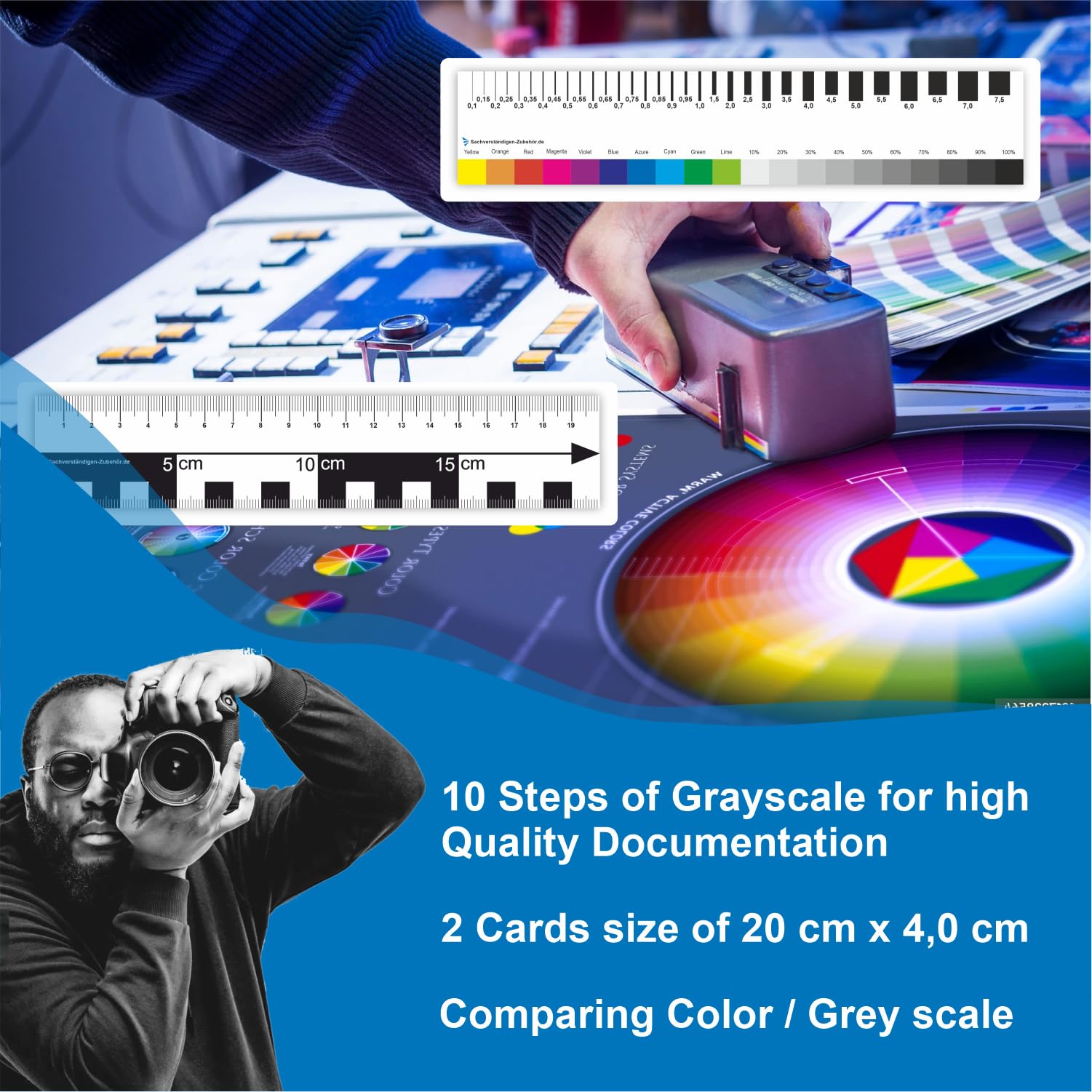 ColorChecker Règle De Calibrage Couleur | 30 Cm | Double Face | Photographie Expert | Made In Germany