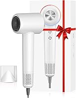 Nuueo Ionic Hair Dryer: 150,000 RPM High-Speed Blow Dryer, 500M Negative Ions, Fast Dry, Thermo-Control, Quiet Lightweight Travel Ready - White