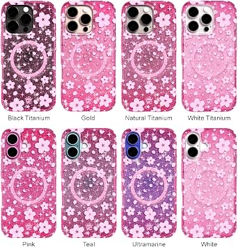 VELVET CAVIAR MagSafe Grip + iPhone 13 Pro Max Case (حزمة - زهرة الكرز اللامعة)