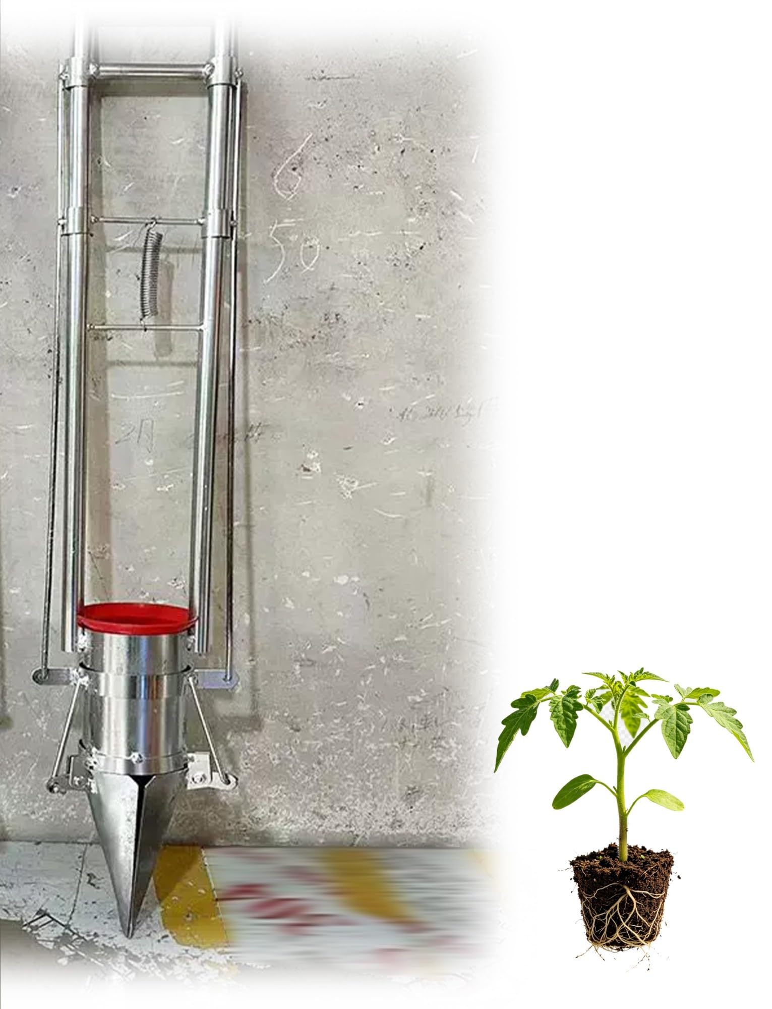 Générique Transplanteur de semis portatif à 3 Ouvertures,planteur de bulbes Manuel et plantoir de Jardin,poignée à Ressort de Rappel,for Plates-Bandes de légumes(10 cm/4 inches,20 cm/7.9 inches)