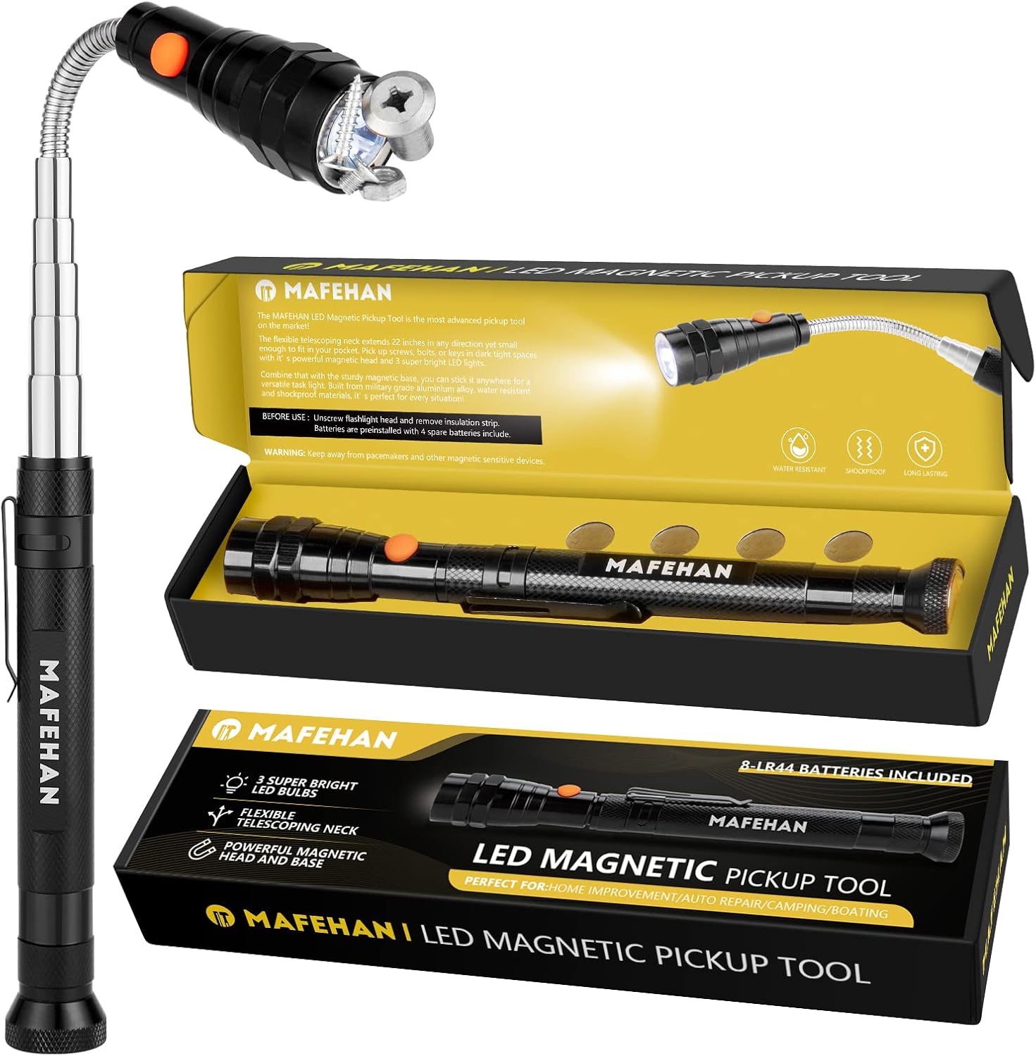 Extendable Magnetic Pickup Tool & Flashlight – Perfect Unique Gifts for Dad, Husband, and Grandpa Extendable Magnetic Pickup Tool & Flashlight – Perfect Unique Gifts for Dad, Husband, and Grandpa