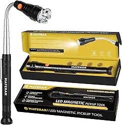 Ferramenta de captação magnética de LED para homens – Gadgets legais com pescoço telescópico, presentes exclusivos para pai, marido, avô, namorado – aniversário, Natal, meias e presentes de elefante