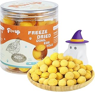 PAWUP Freeze Dried Quail Egg Yolk Pet Treats, Freeze-Dried Pet Food for Dogs, Cats, Pure Fresh Ingredient, 4.2 oz, Rawhide Free, Gluten&Grain Free