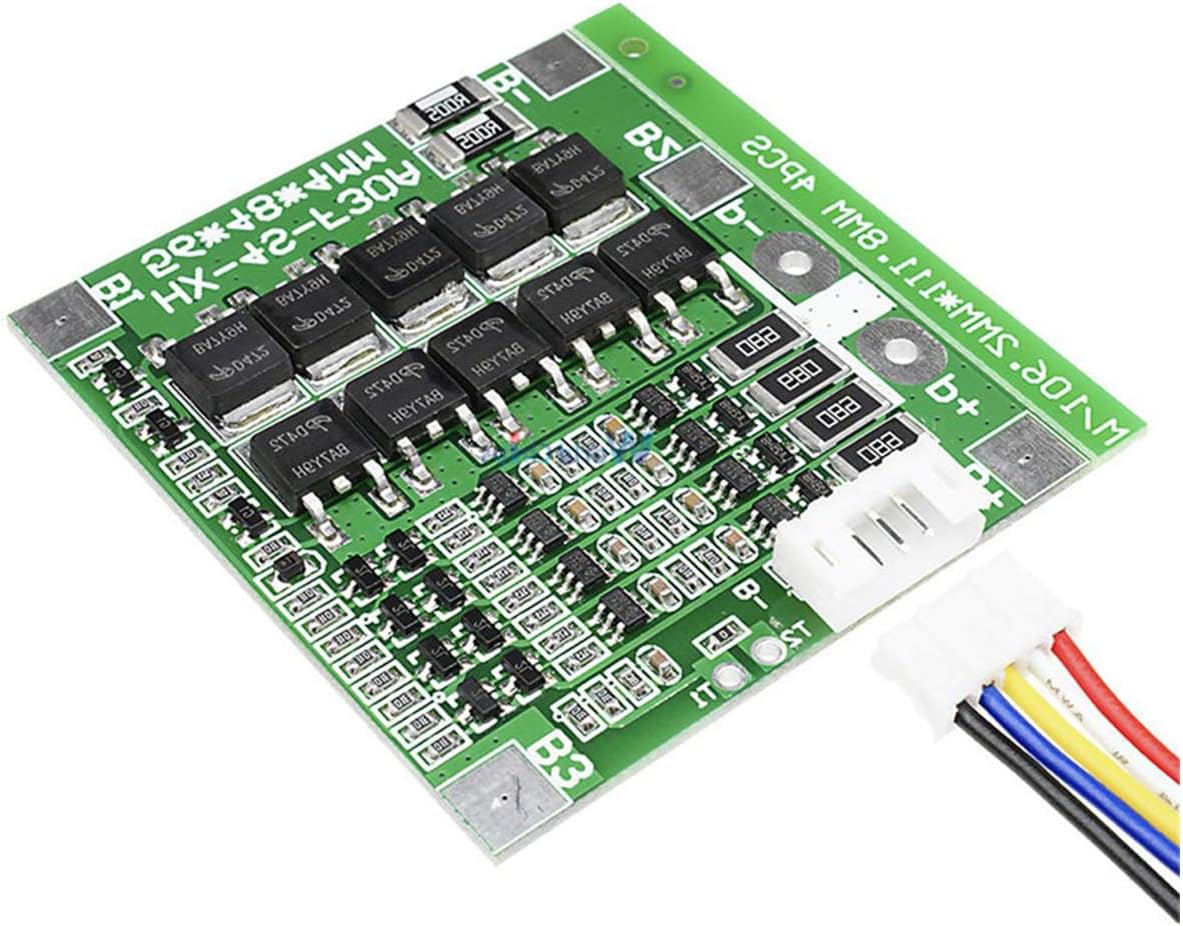 10 Packs 14.8V 4S 30A 18650 Lithium-Ion Lithium Battery BMS PCB Integrated Circuit Protection Board with Battery Balancing