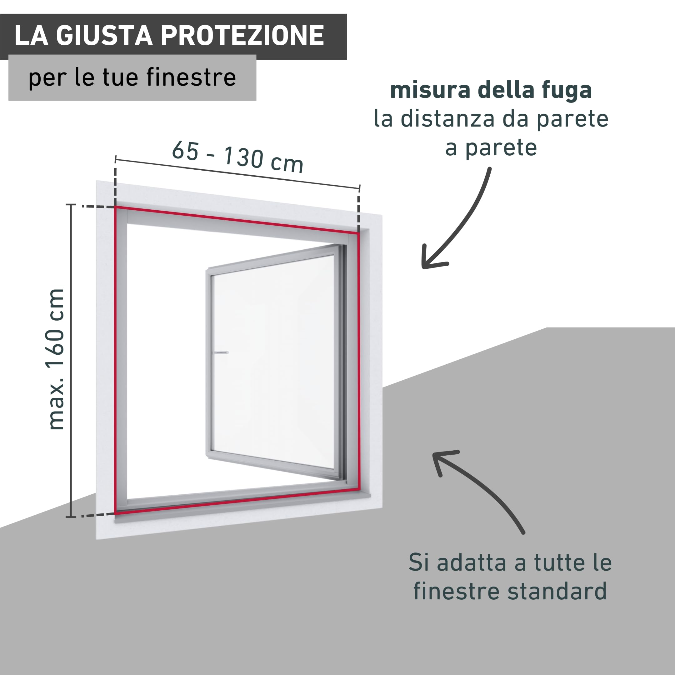 Windhager Tenda a Rullo zanzariera, zanzariera, Telaio in Alluminio per finestre, accorciabile singolarmente, 130 x 160 cm, Bianco, 038768