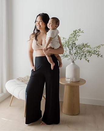 Kindred Bravely Wide Leg Maternity & Postpartum Lounge Pant, Over The Belly Pants with Pockets