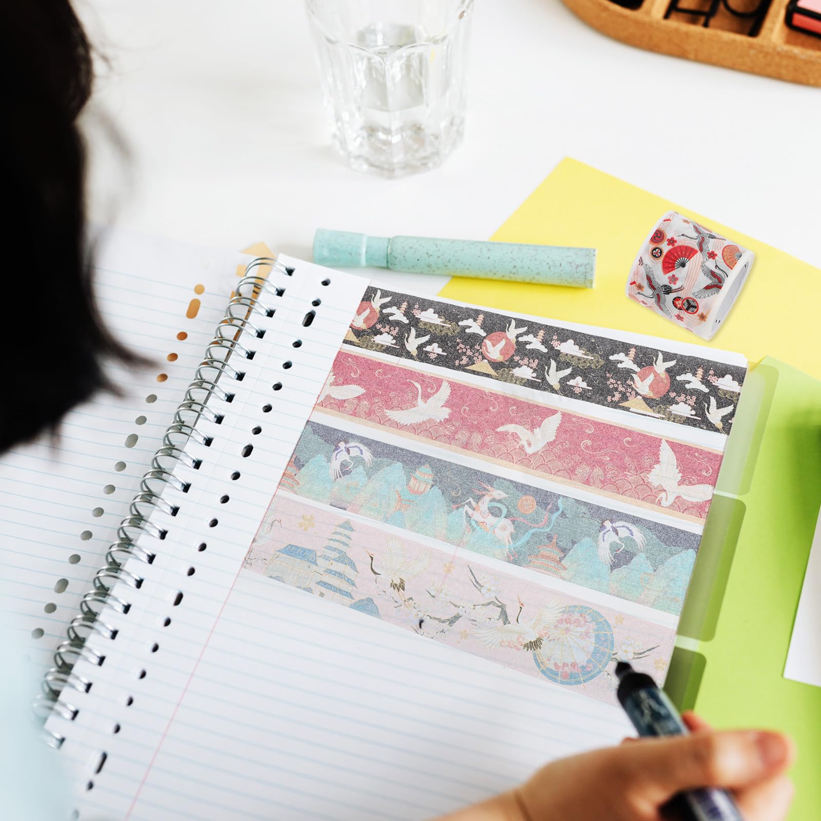 STOBAZA 100 Rollen Buntes Washi Tape DIY Scrapbook Dekoration Papierbänder Selbstklebend Leicht Abreißbar Handlich für Tagebuch Planer Basteln und Geschenkverpackung