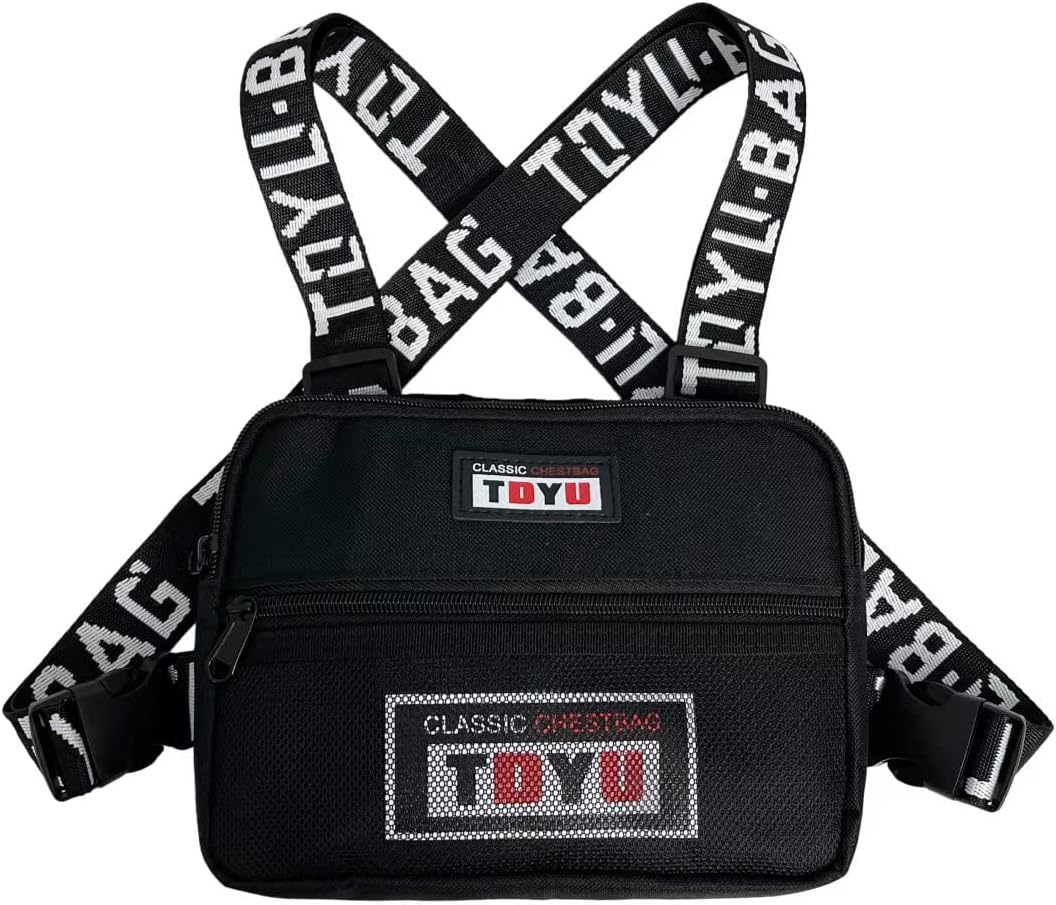 TDYU Outdoor Chest Bag,Chest Front Adjustable Vest Packs Hip Pop Street Men Packs