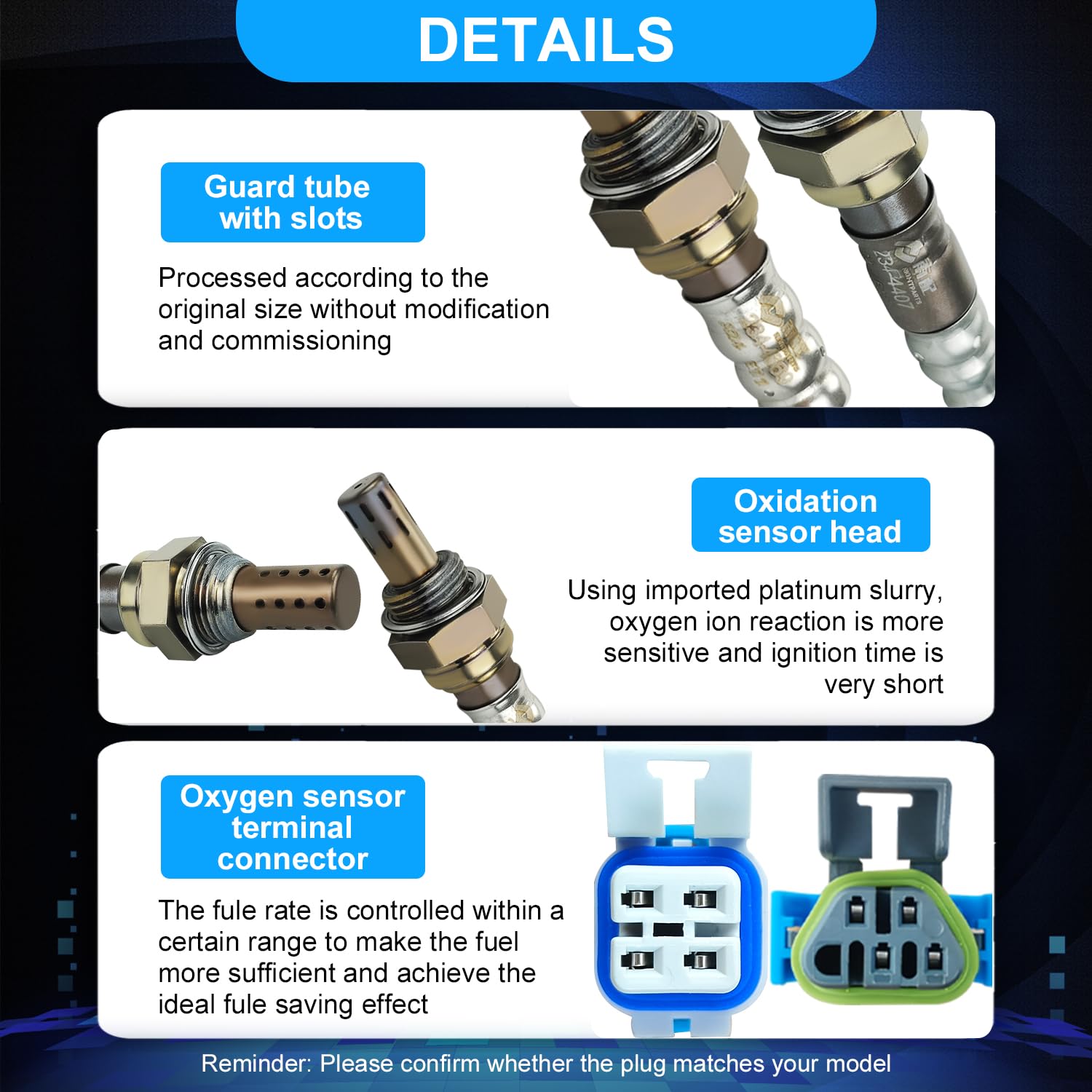4Pcs Upstream Downstream O2 Oxygen Sensor 234-4669 234-4407 Compatible with 2003-2006 Cadillac Escalade GMC Yukon Hummer H2 Chevrolet Silverado 1500(HD) 2500 3500 HD Suburban Sierra