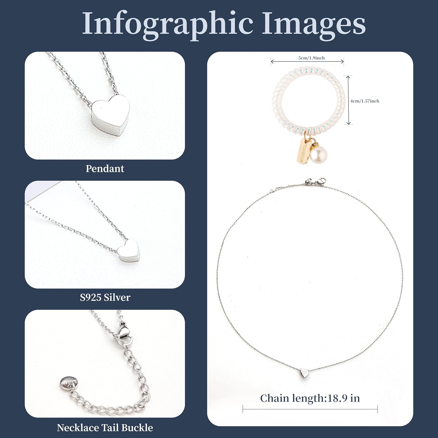 THEEVE Cute Pendant Dainty Gold Necklace for Women | 14k Gold & SIlver Plated Womens Necklaces with Bracelet | Small Love Waterproof Necklaces for Women - Image 2