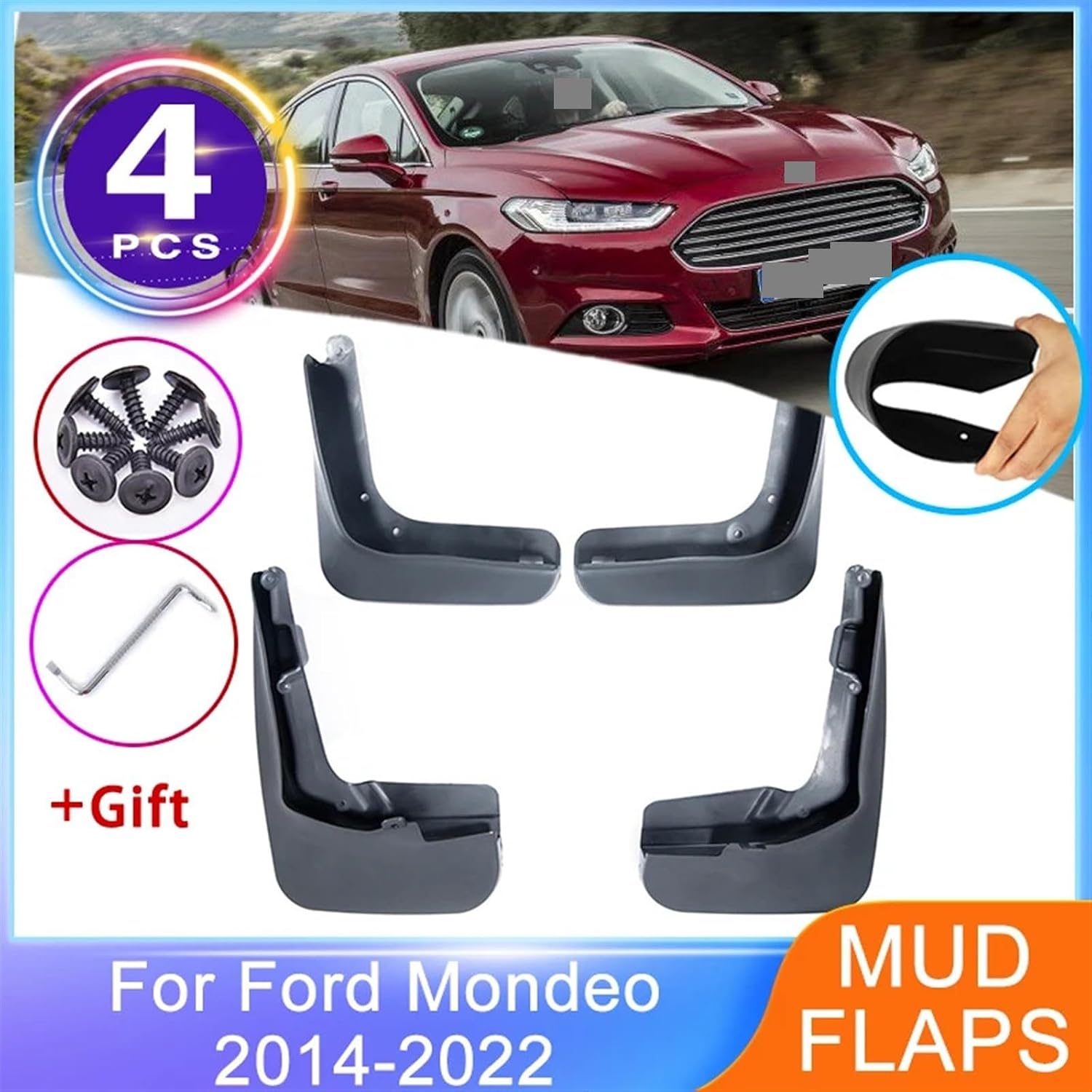 4x fenders For fords mondeos 2014~2022 Front Rear Mudguards Wheel Protector Splash Guards MudFlaps Car-styling Accessories Mud Flap