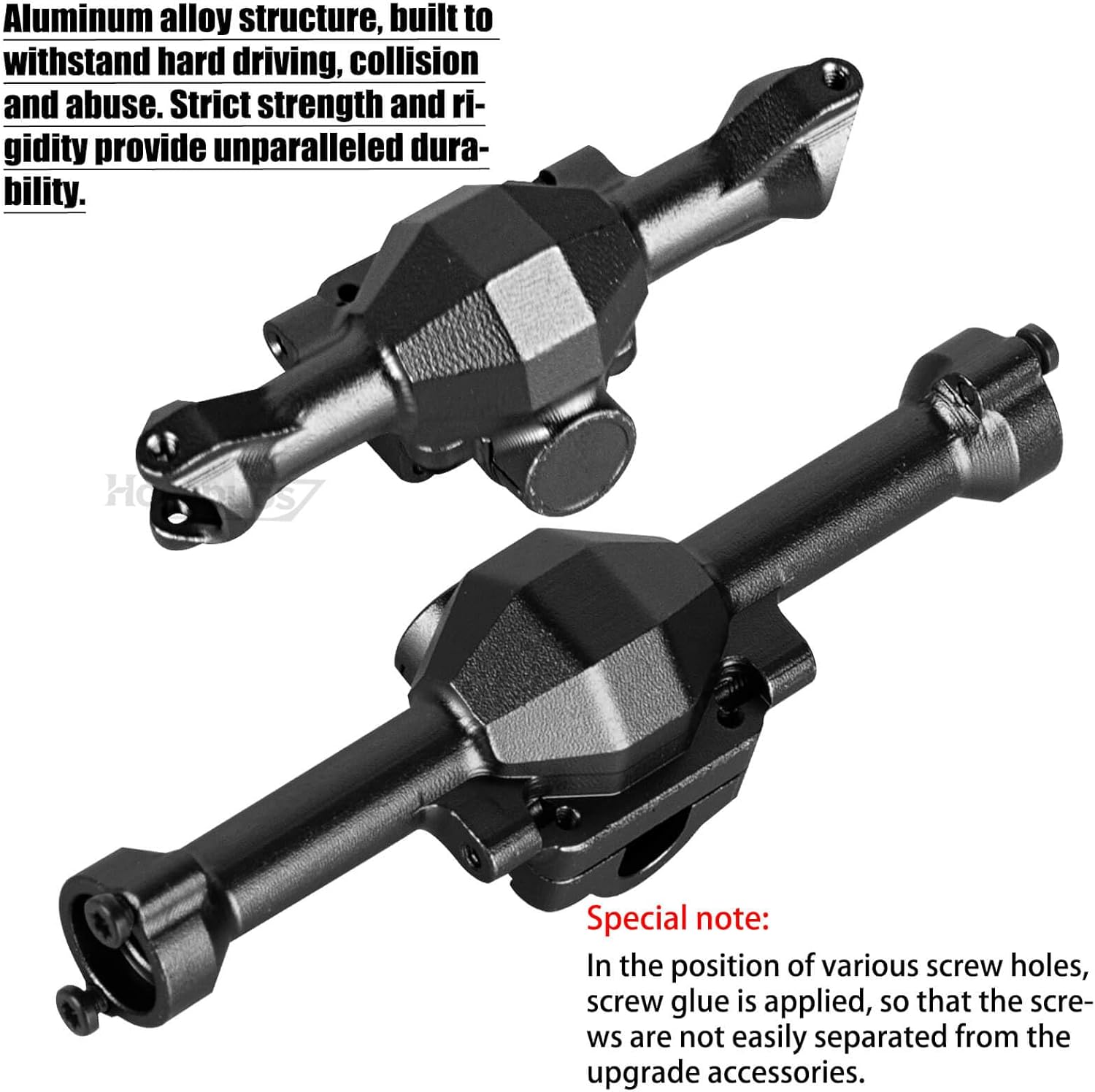 RC Front&Rear Axles Housing Upgrades Part for 1/30 SCX30 Jeep Wrangler JLU 4X4/F0rd Bronco 4X4 Chev rolet K10,Aluminum Front Rear Outer Cover Housing Hops Up,Black