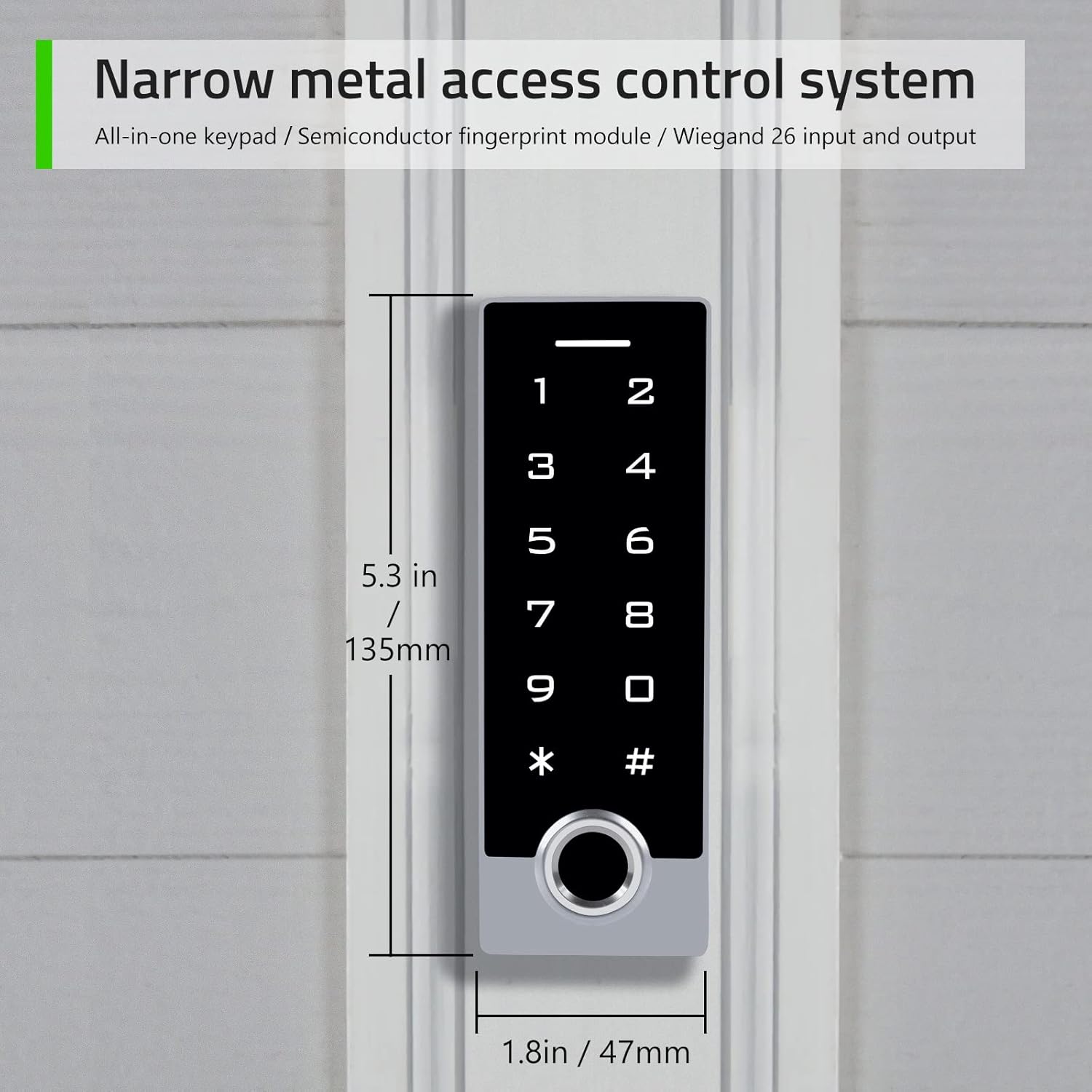 AMOCAM TF2 Keypad dimensions