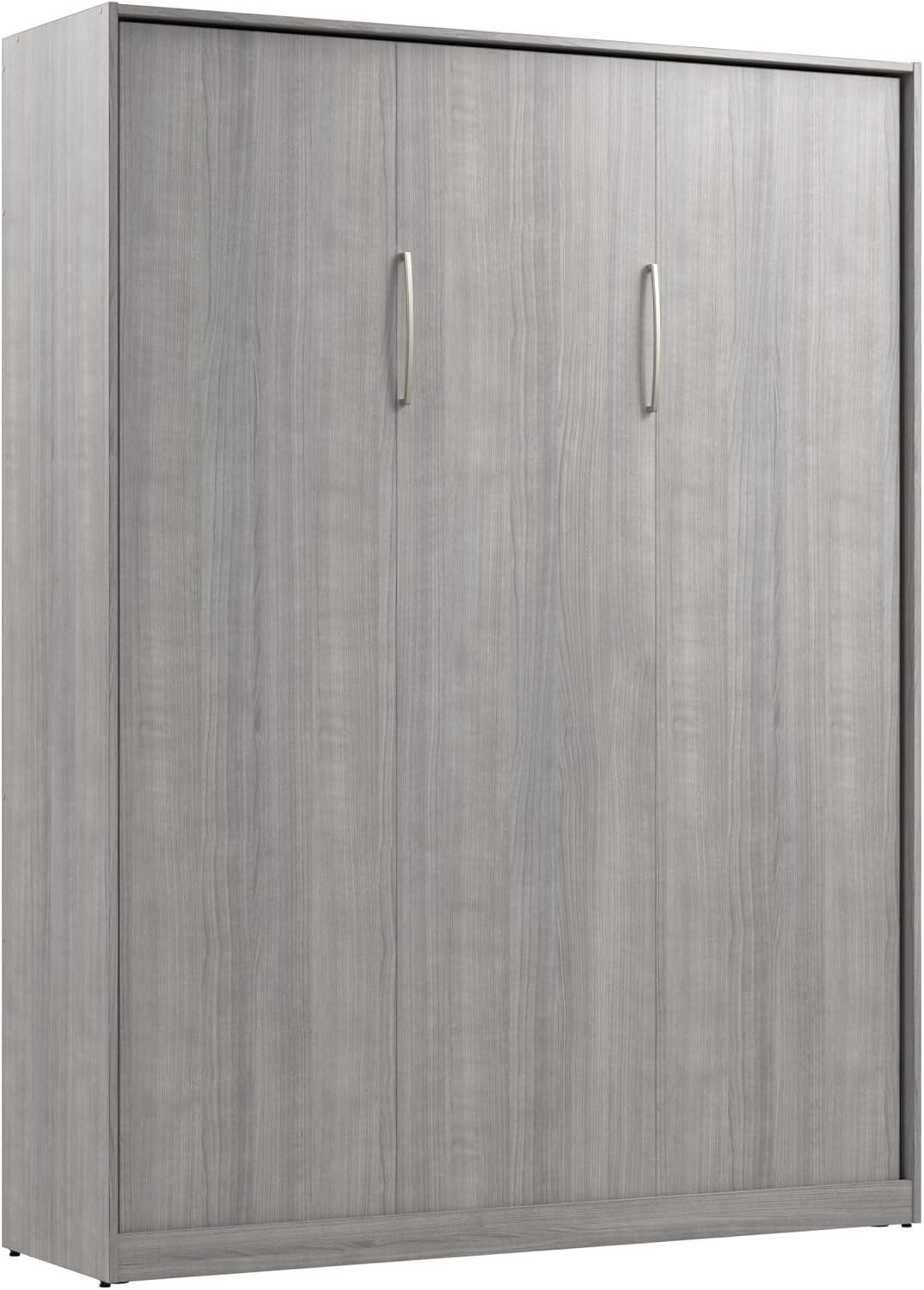 Bestar Claremont Queen Size Murphy Bed in Platinum Gray, Space-Saving Sleeping Arrangement for Multipurpose Area, Bedroom, or Guest Room