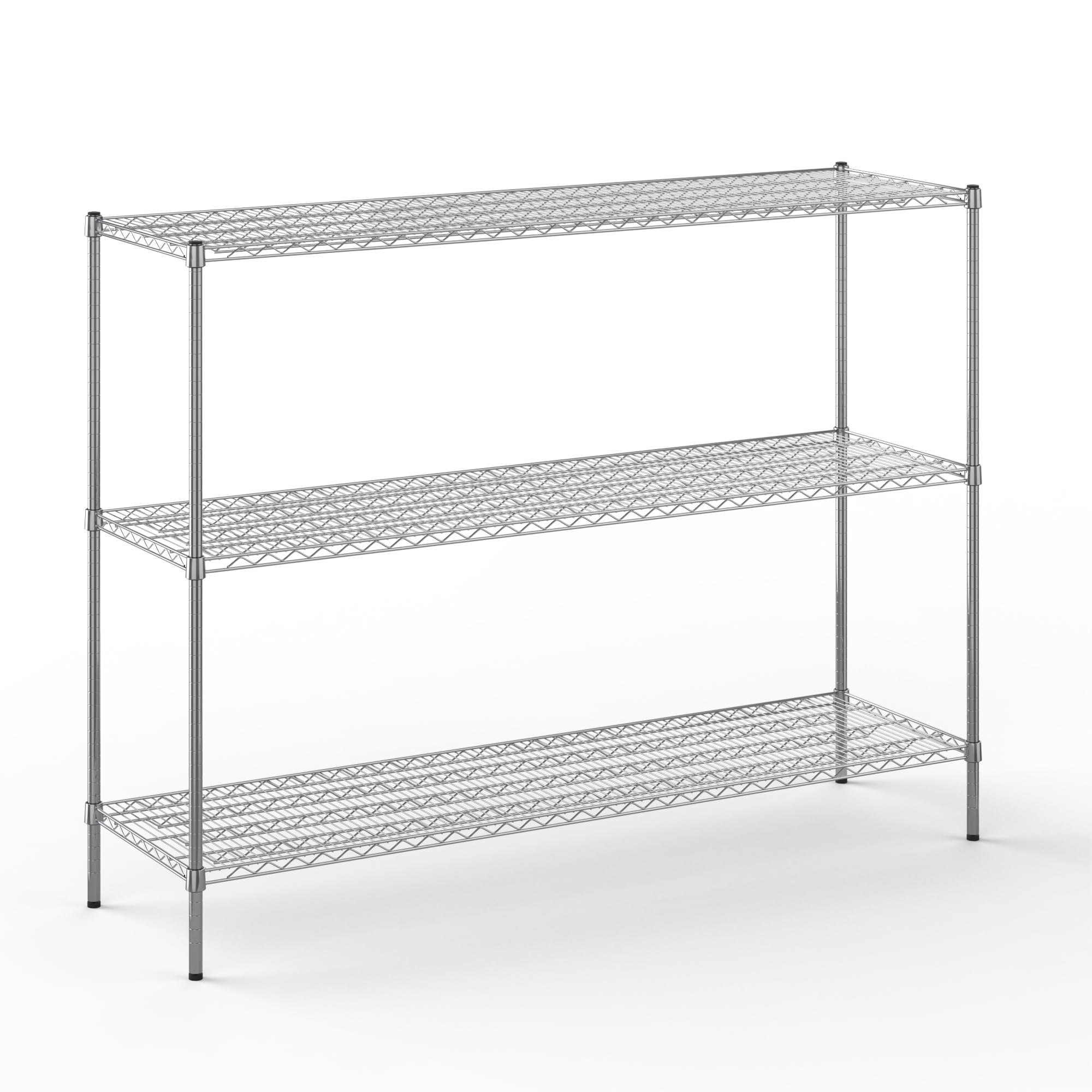 21" Deep x 72" Wide x 54" Height Wire Shelving Kit | 3-Tier | NSF Commercial Storage Rack Unit