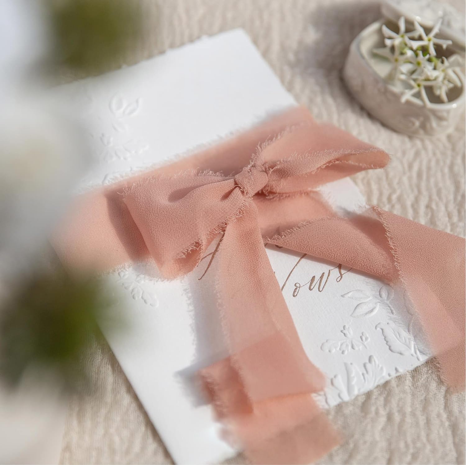 Nastro in organza trasparente in chiffon, 3,8 cm, per
