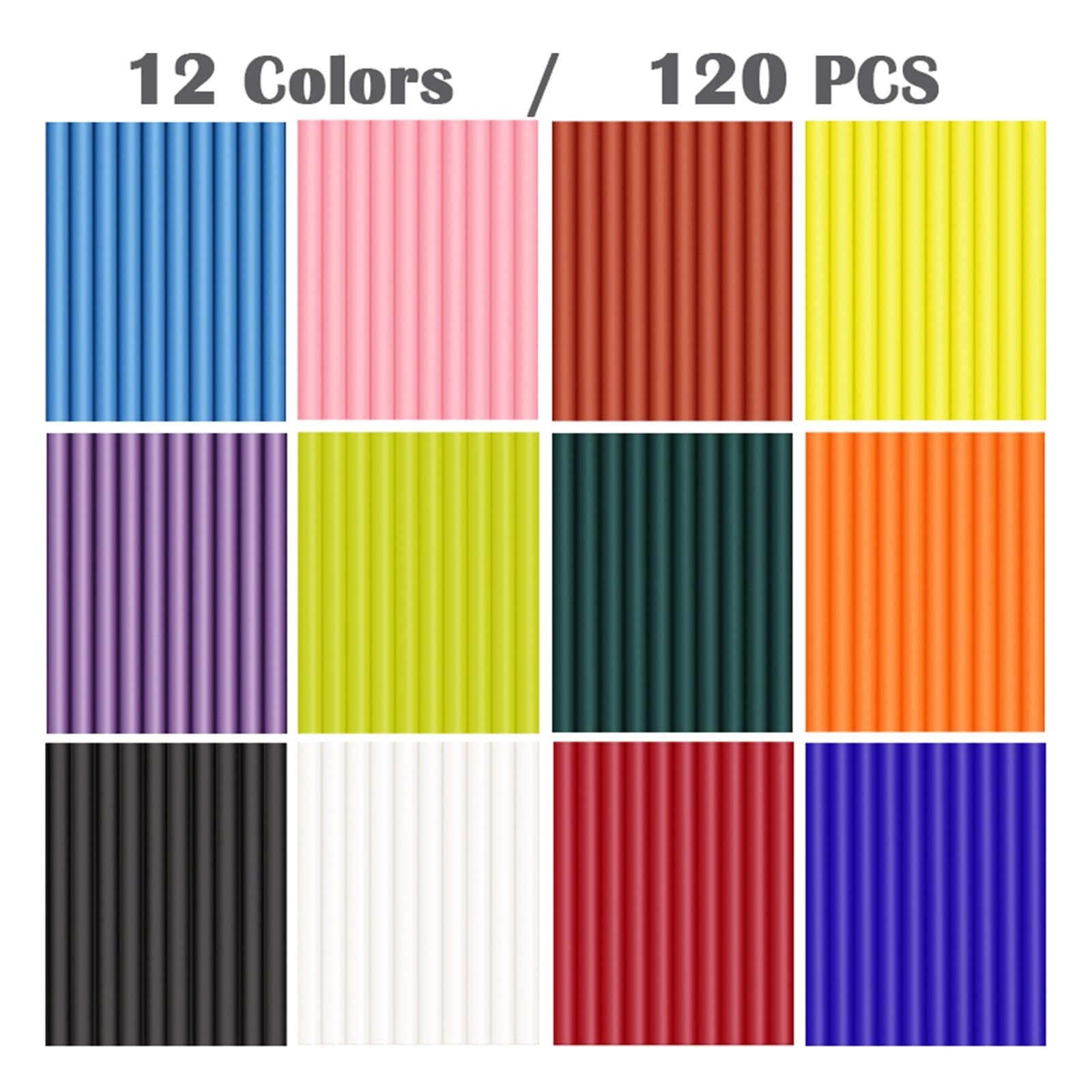 120 pz Hot Melt Colla Spiedi 7mm Colori Misti Pistola di Colla A Caldo Stick Adesivi for Il Fai da Te Colorato Colla A Caldo Spiedi Asta