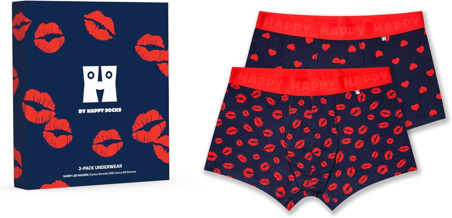 Happy Socks mens 2-pack Love Short Boxers Gift Set