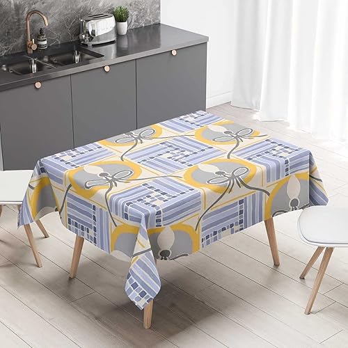 Miniatura 1 de Art Nouveau - Mantel rectangular de flores pastel para mesa, para fiestas de Navidad, 54 x 54 pulgadas