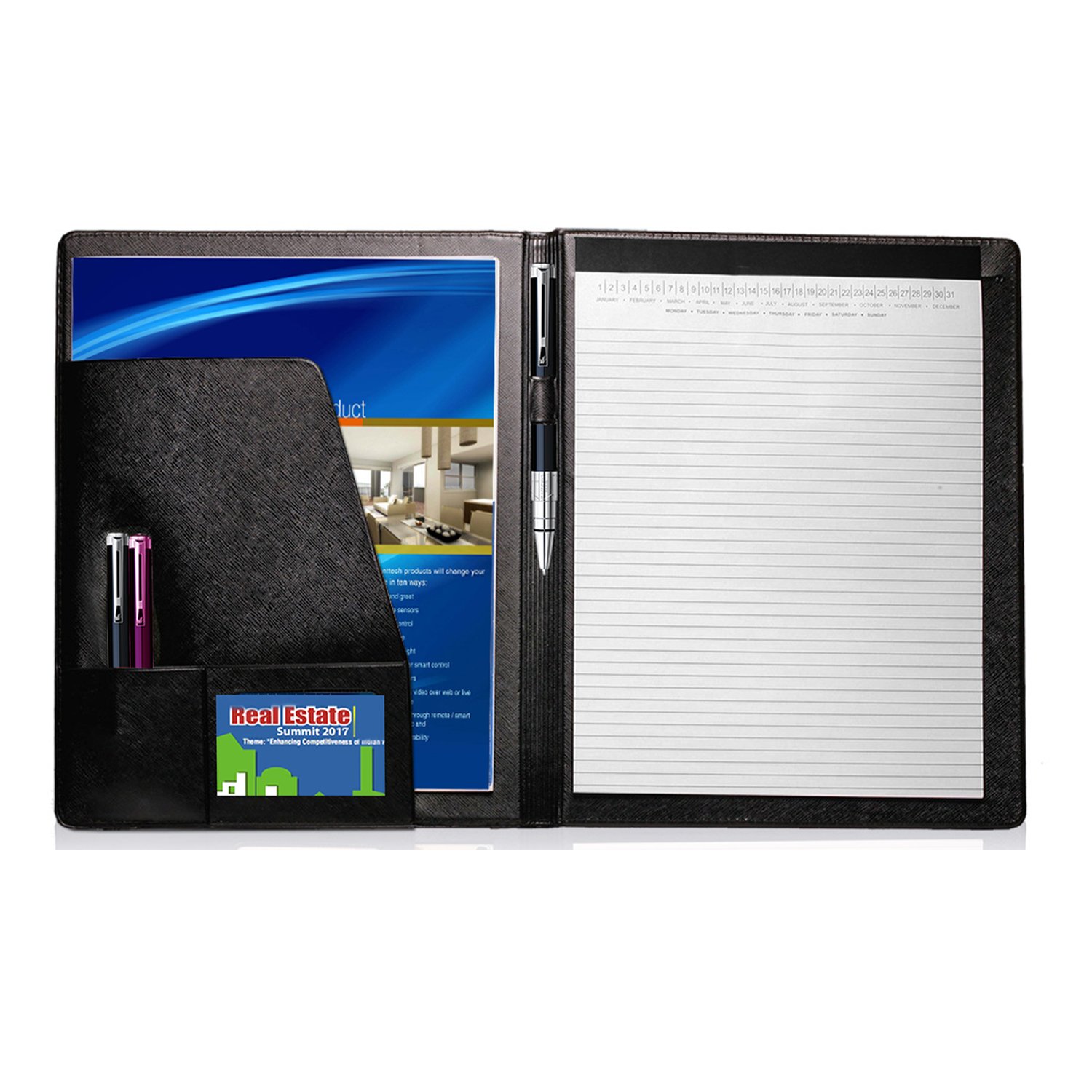 Natico raccoglitore ad anelli Portfolio, Padfolio Black 12.5 x 9.75 Black
