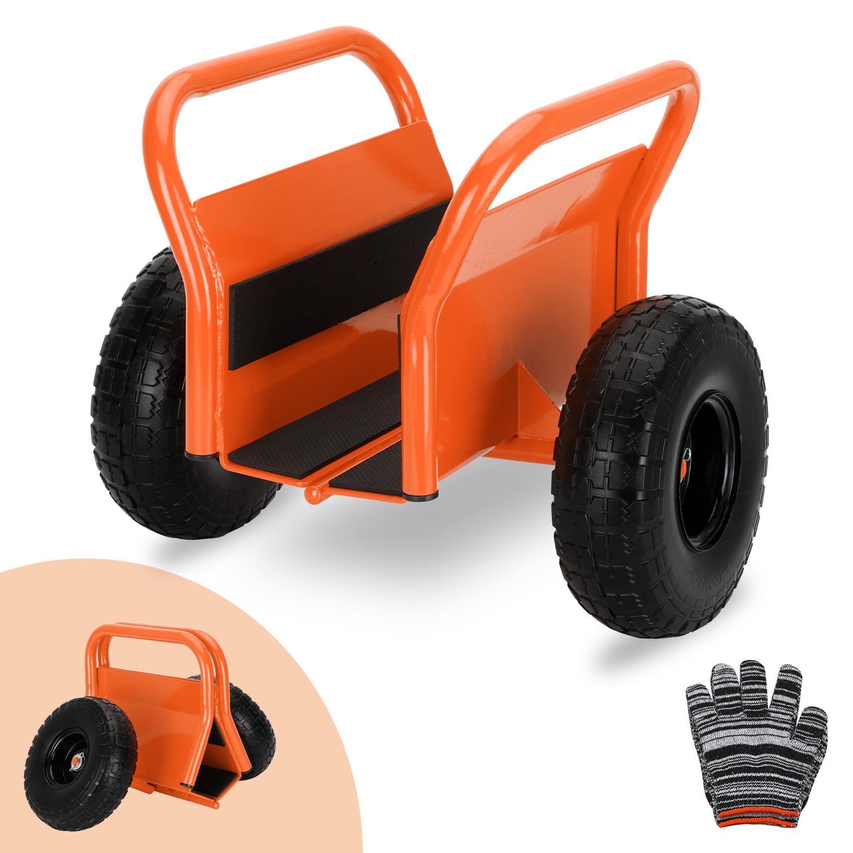 Heavy Duty Panel Dolly Slab Dolly 10 Inch Solid Rubber Tires