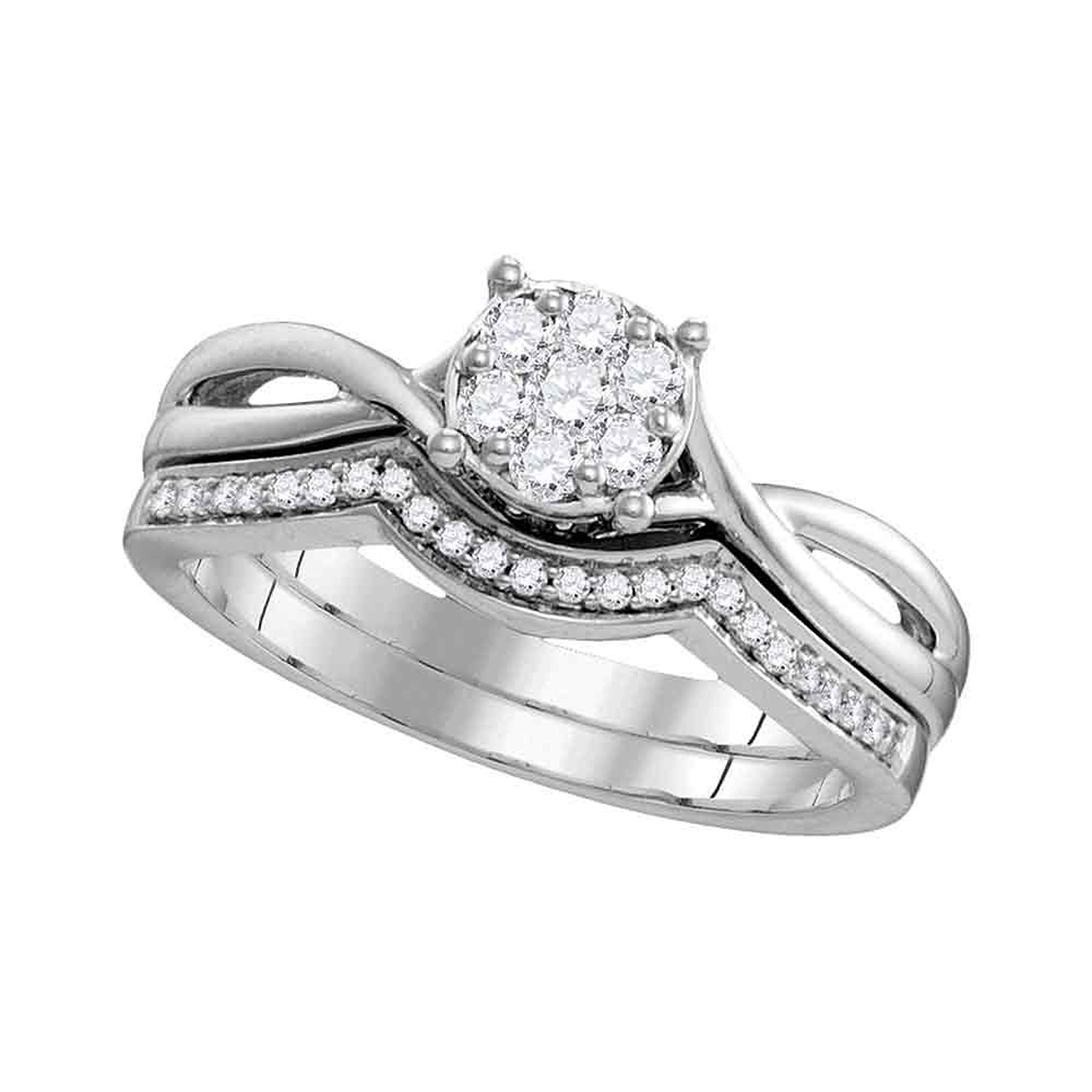 DazzlingRock Collection 10 quilates oro blanco redonda H-I Diamond