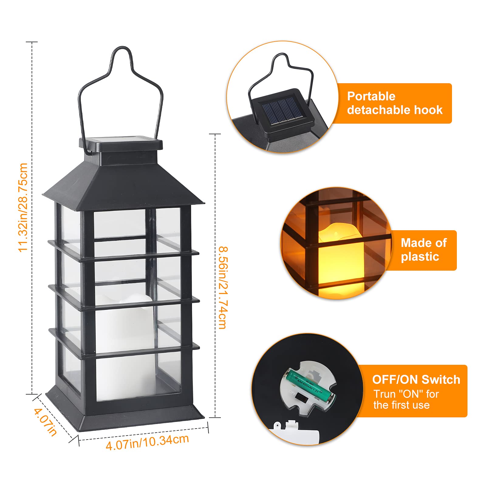 LKWLPD Sunflower Solar Lanterns Outdoor Waterproof Hanging Solar Lights Garden Decor Sunflower Birthday Gifts Women Mom Garden Decorative Lantern Bac
