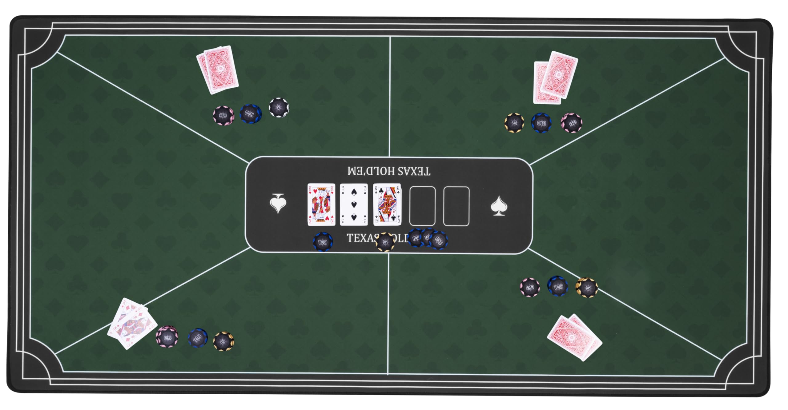 Engelhart – 320992 – Zielona mata pokerowa – 120x60 cm – antypoślizgowa – poliester i guma – grubość 3 mm – akcesorium do gry