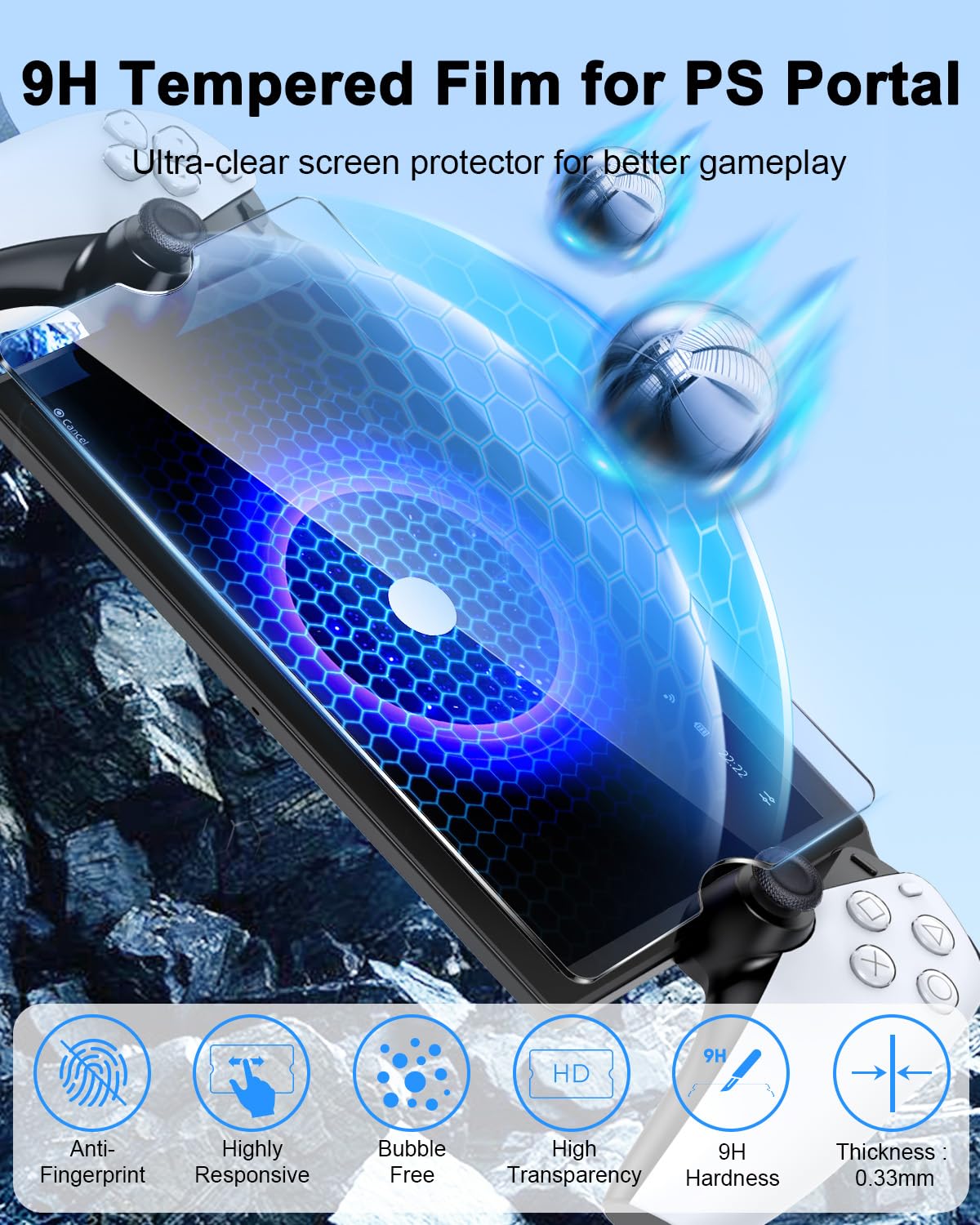 13 in 1 Zubehör Set für Playstation Portal, Tragetasche für PS Portal, TPU-Schutzhülle mit Kickstand, Portable Ladestation, 2*Displayschutzfolie, 4*Daumen Griff, Kopfhörer für PS Portal (Schwarz)